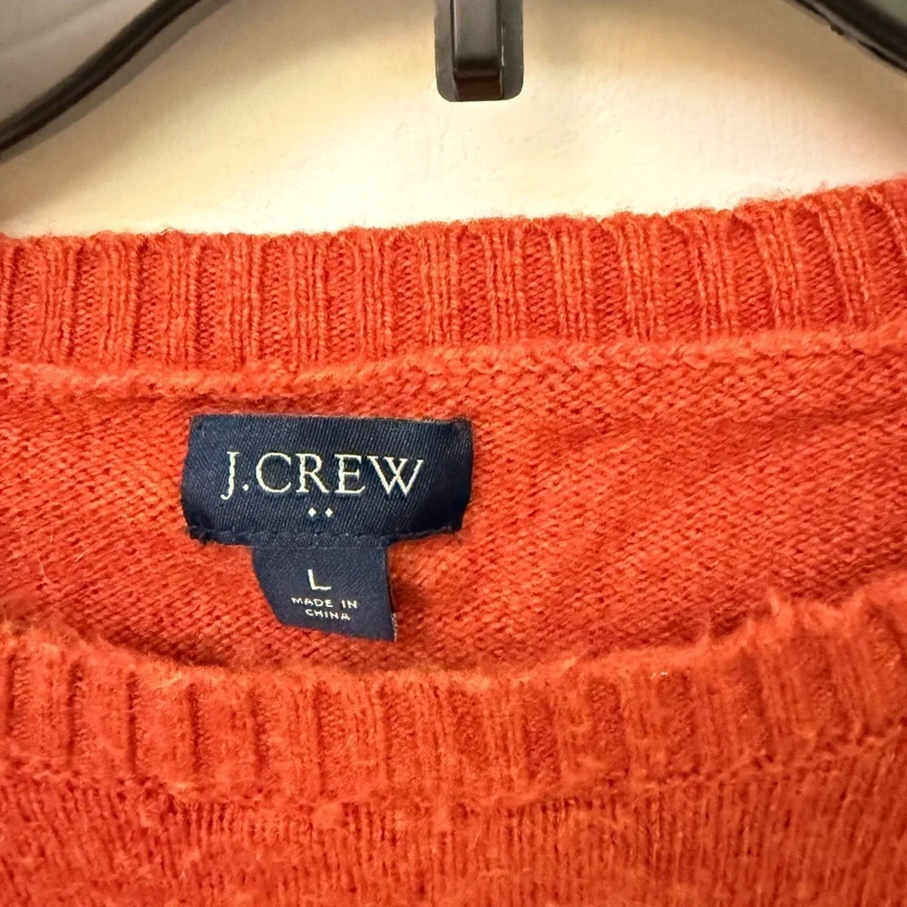J. Crew Vibrant Orange Knit Sweater Size L